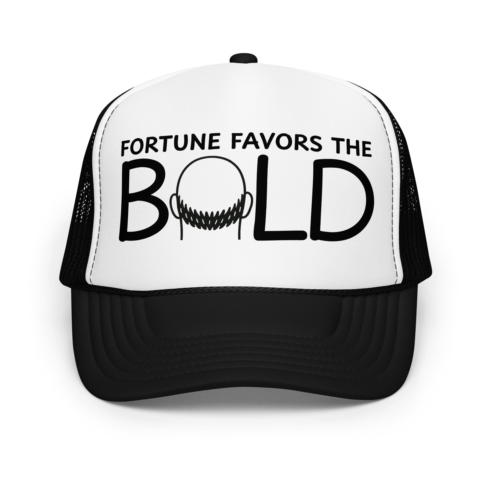 Chrome Air Trucker Hat in black and white